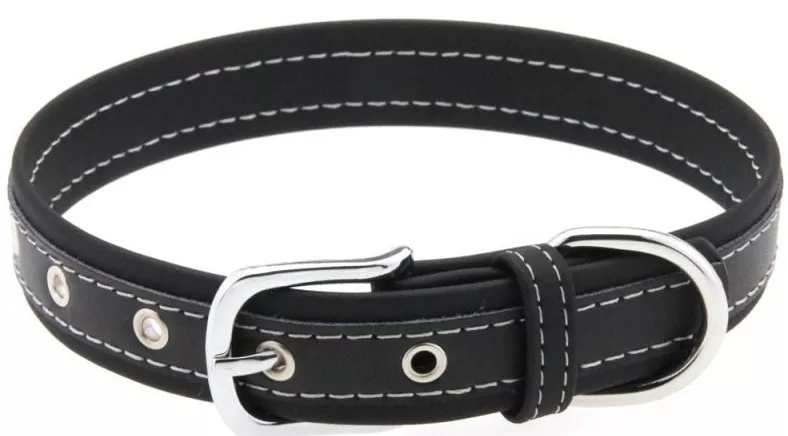 Halsband Kunstleder CONTRASTED Schwarz