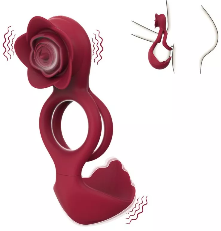 Cockring mit vibrierender Rose ROSEVIBS