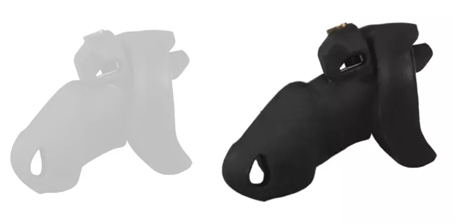 Silikon-Keuschheitskäfig Flexty M 10,5 x 3,5 cm Schwarz