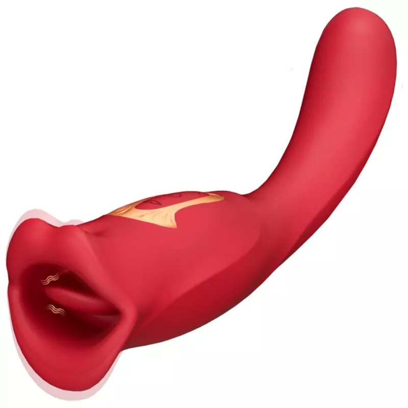 Anilingus-Stimulator mit Dildo Lips Tongue 10 x 3,4 cm