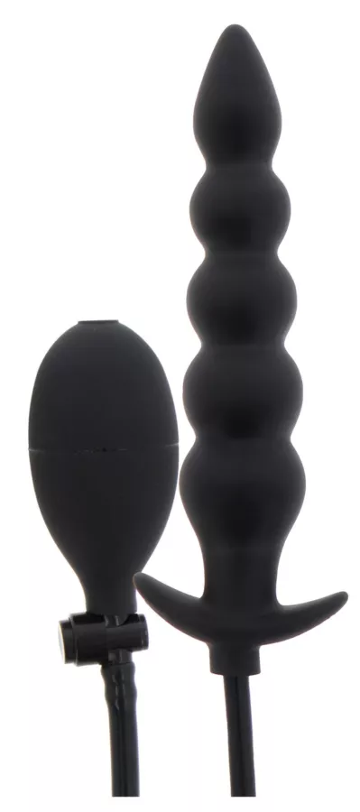 Aufblasbarer Plug Ribbed Advanced 18,5 x 4 cm Schwarz