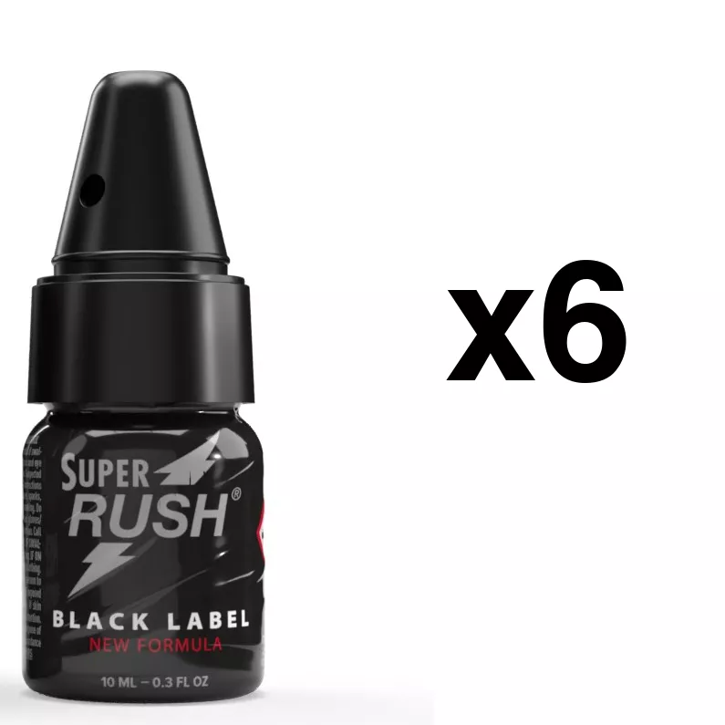 SUPER RUSH Black Label 10ml Diffuserkap x6