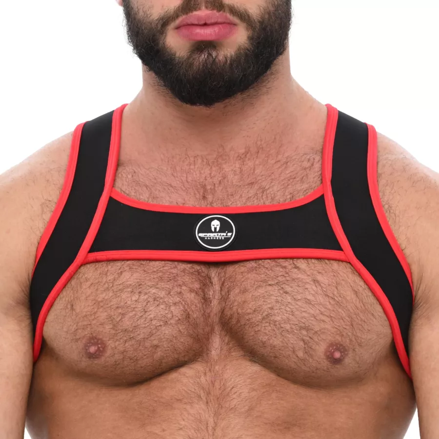 Neopren-Harness Zeus Schwarz-Rot
