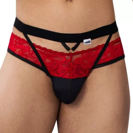 Jockstrap Spitze Lalita Schwarz und Rot