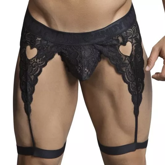 String Strumpfhalter Spitze Peitho Schwarz