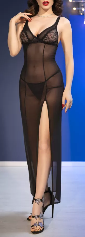 Langes Negligee Austria Schwarz