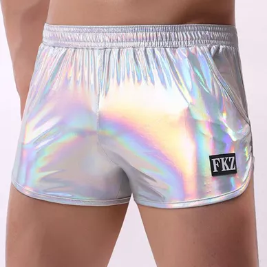 Glänzende Shorts Fakiz Silbergrau