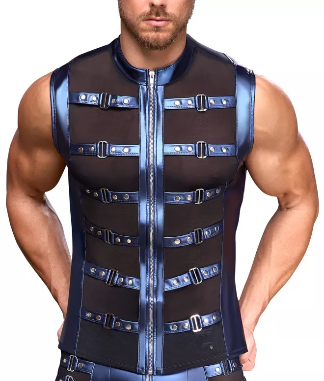 Jacke mit Reißverschluss Top Eclino Metallisch Blau
