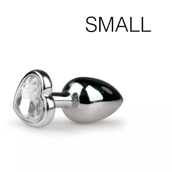 Silber Schmuck-Butt-Plug Herzform - SMALL 6.3 x 2.6 cm