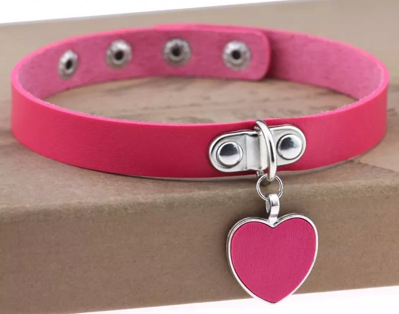Choker Punk Heart Rosa