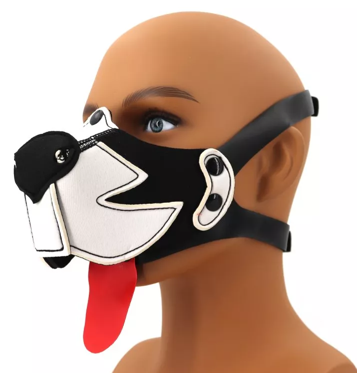 Puppy-Maul Muz Schwarz-Weiß