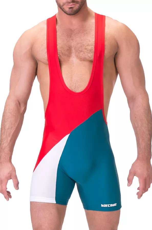 Body Singlet Luckenwalde Rot-Petrolblau