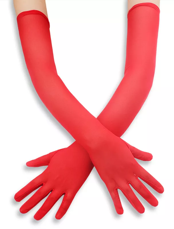 Lange Handschuhe Mesh Gloves 50cm Rot
