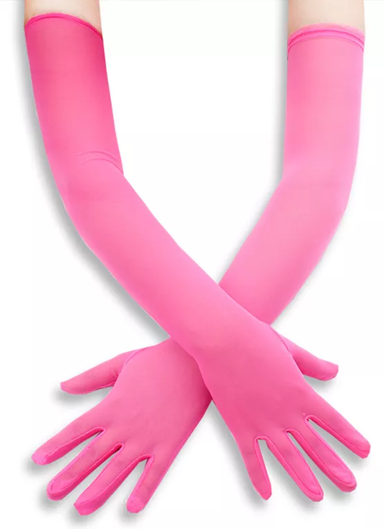 Lange Handschuhe Mesh Gloves 50cm Rosa