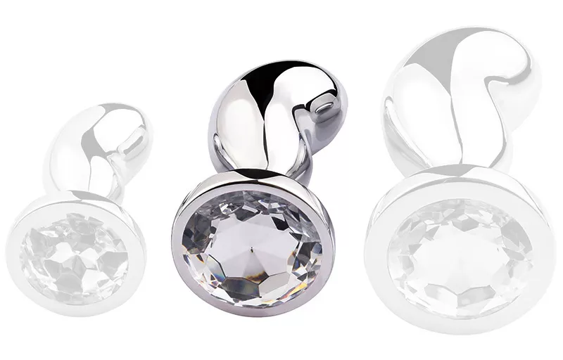 Schmuck-Plug Bean Silver M 7 x 3cm