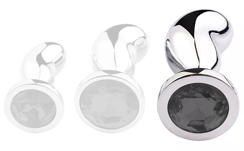 Plug Bijou Bean Silver L 9 x 3.5cm Schwarz