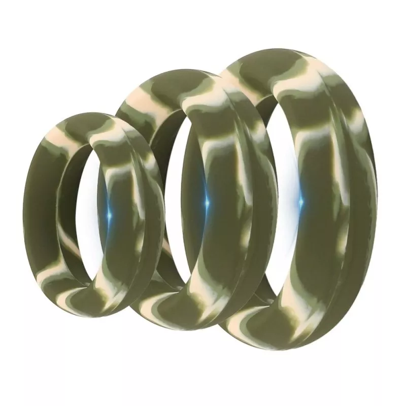 Pack 3 Cockrings Silimix Army Grün