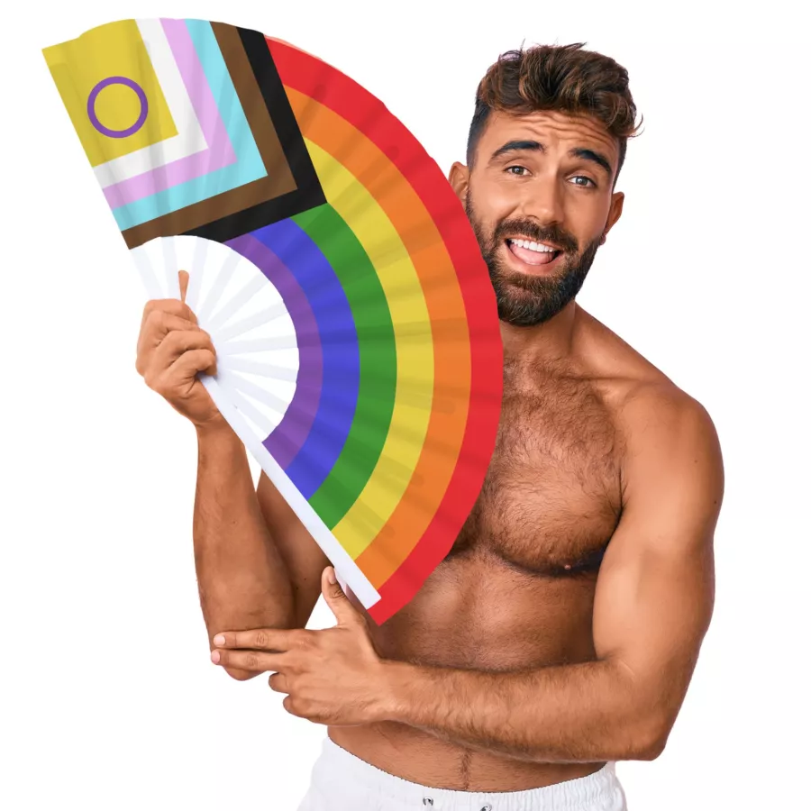 Giant Rainbow LGBTQIA Fan 64cm