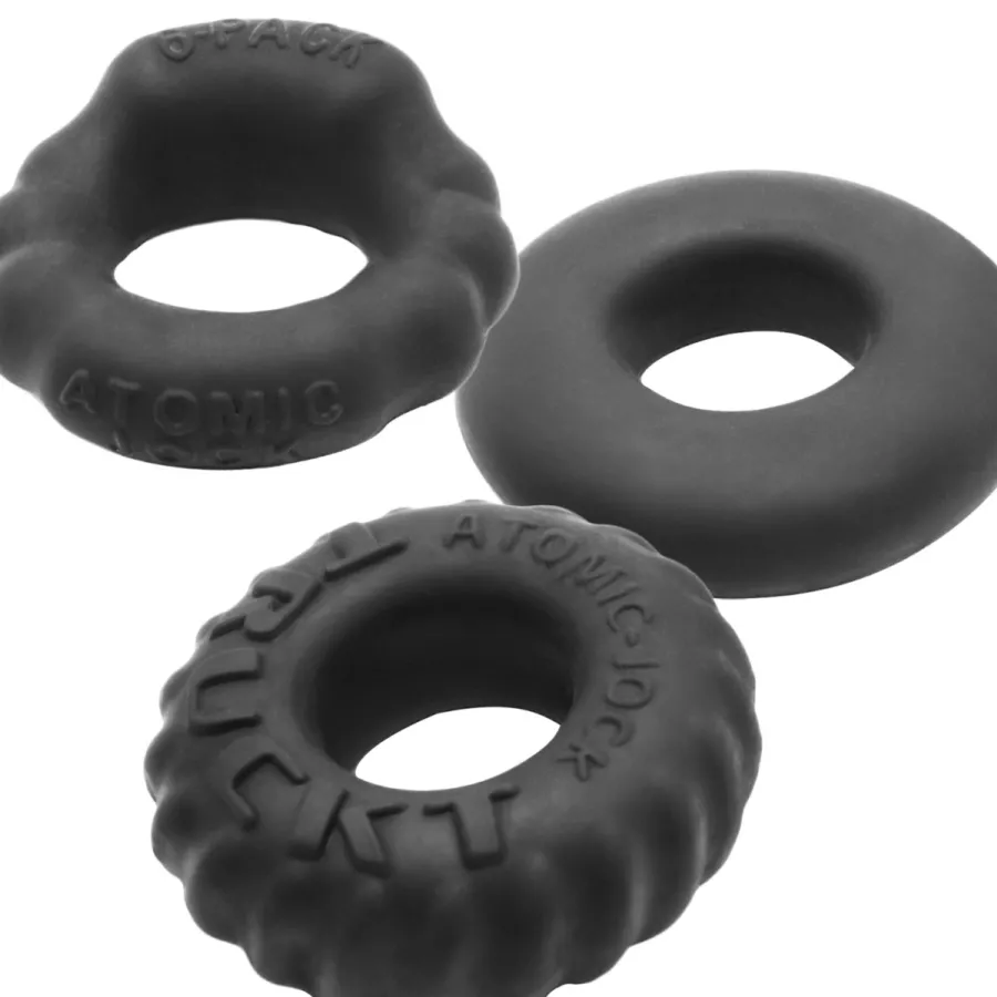 Set aus 3 Cockringen Bonemaker Night Edition Schwarz