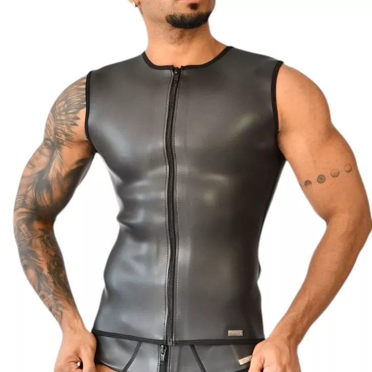 Neopren-Tanktop Xrub mit Reißverschluss Schwarz
