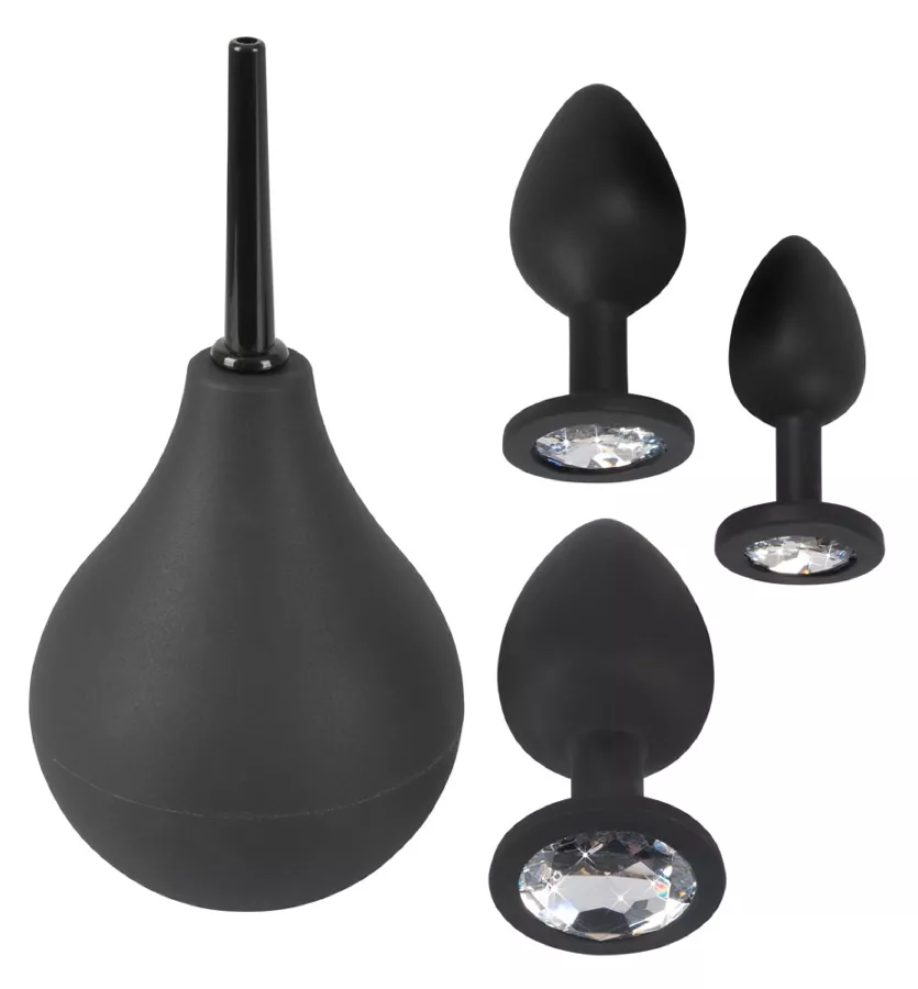 Kit 3 Schmuck-Plugs Velvet Jewel Schwarz