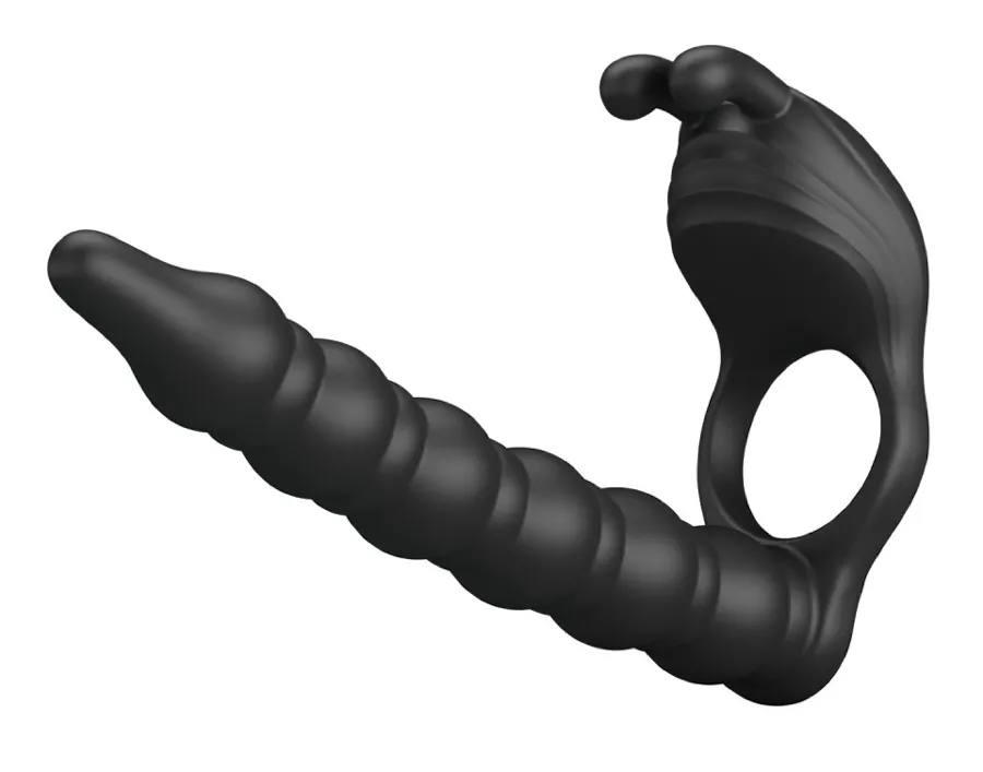 Vibrierender Doppelpenetrations-Dildo Blackney 14 x 2.2cm
