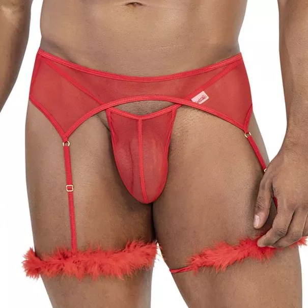 Body und Strumpfhalter Voltis 2-teilig Rot