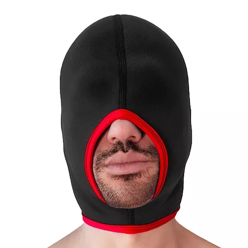 Haube Face Fucker Brutus Schwarz-Rot