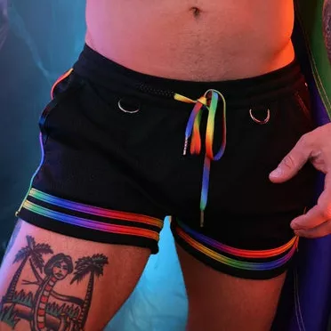 Shorts Pure Pride Schwarz-Rainbow