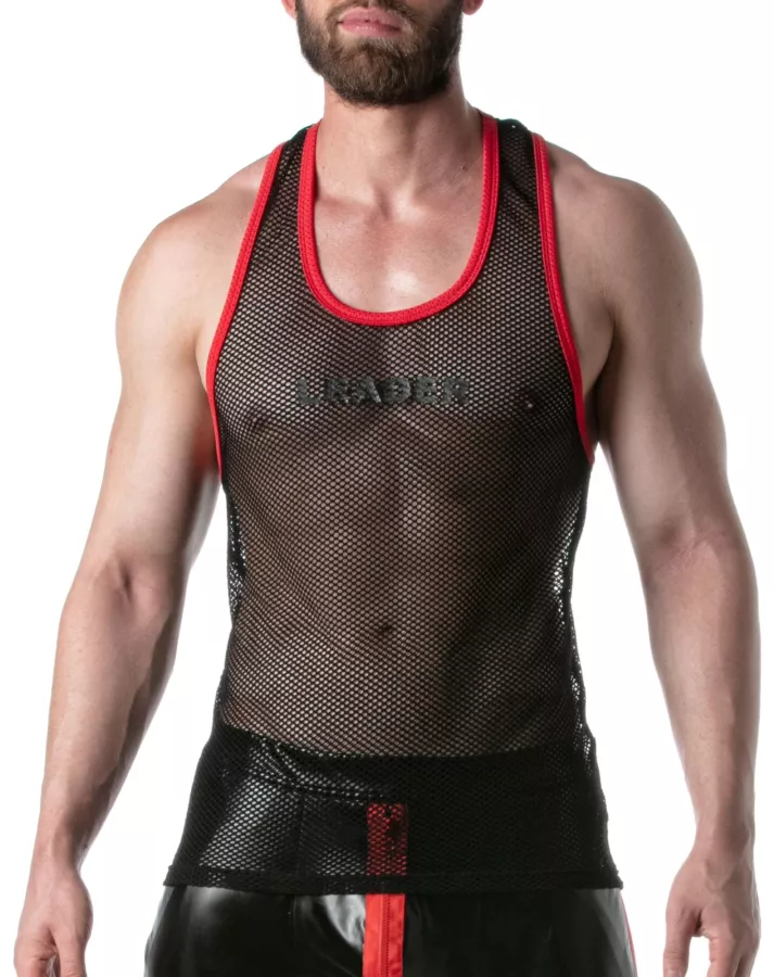 Netz-Tanktop TANK TOP Schwarz-Rot