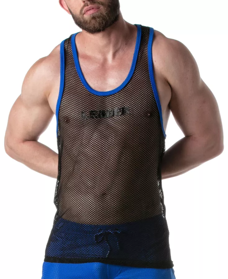Netz-Tanktop TANK TOP Schwarz-Blau