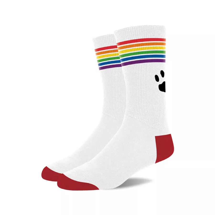 Pride-Socken Weiß-Rainbow