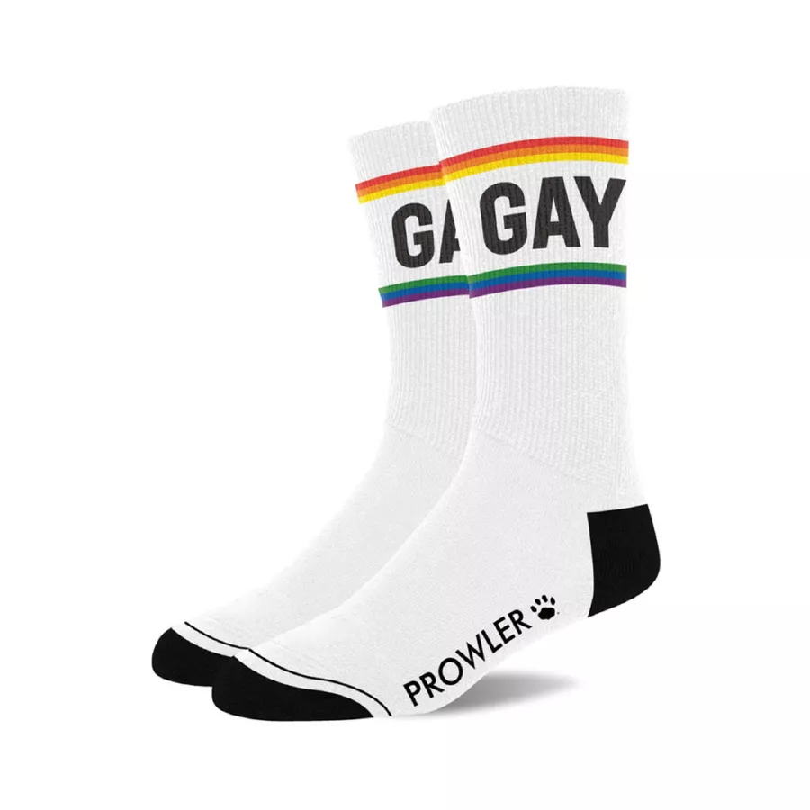 Gay-Socken Weiß-Rainbow