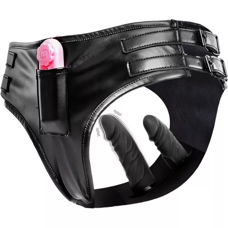 Slip mit vibrierendem Doppeldildo Pantiegood 12 x 3,7 cm