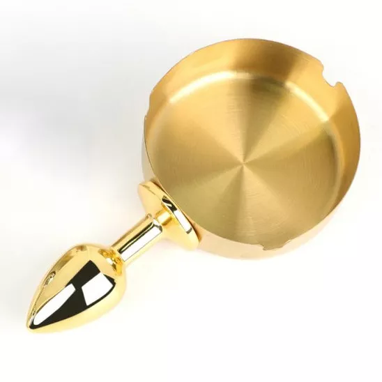 Metallplug Ashes round Gold 6 x 2.5cm