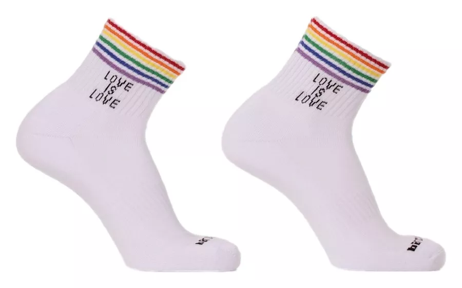 Chaussettes Love is Love Rainbow-Blanc