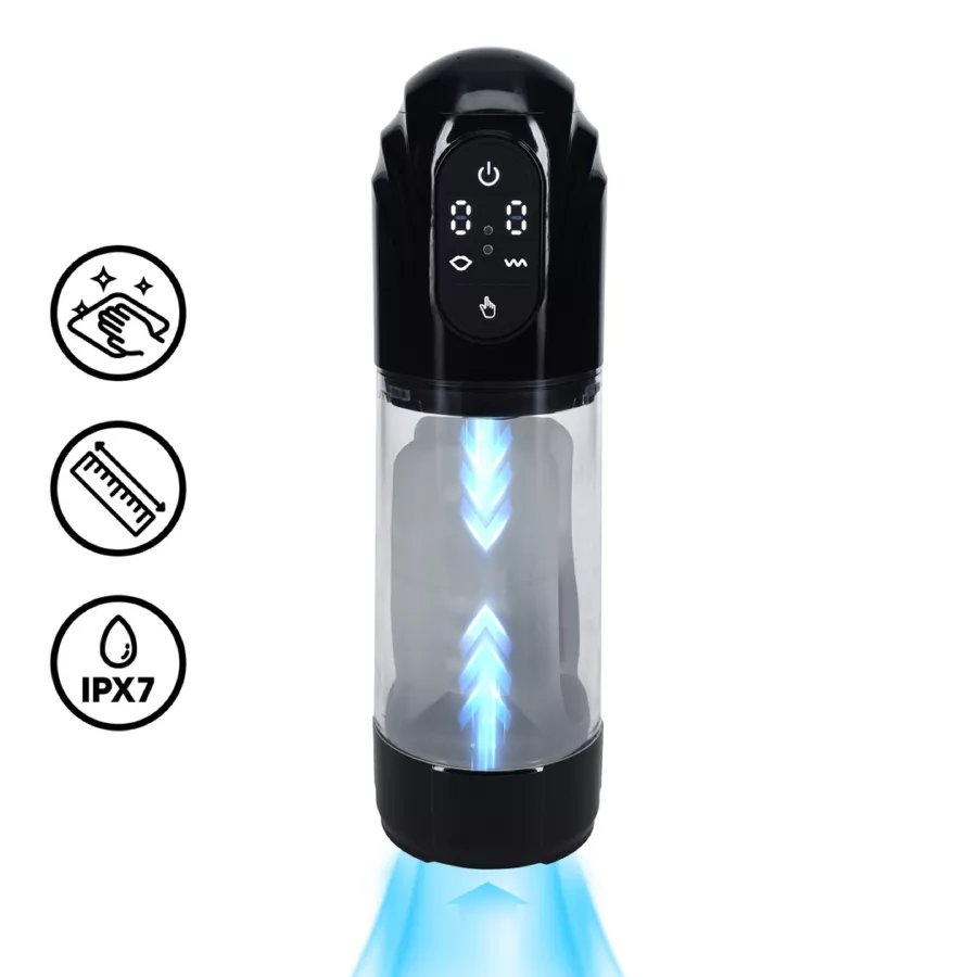 Masturbator TechnoThrust Vibration und Saugung Schwarz