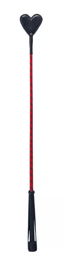 Reitgerte aus Leder mit rotem Herz - 70cm