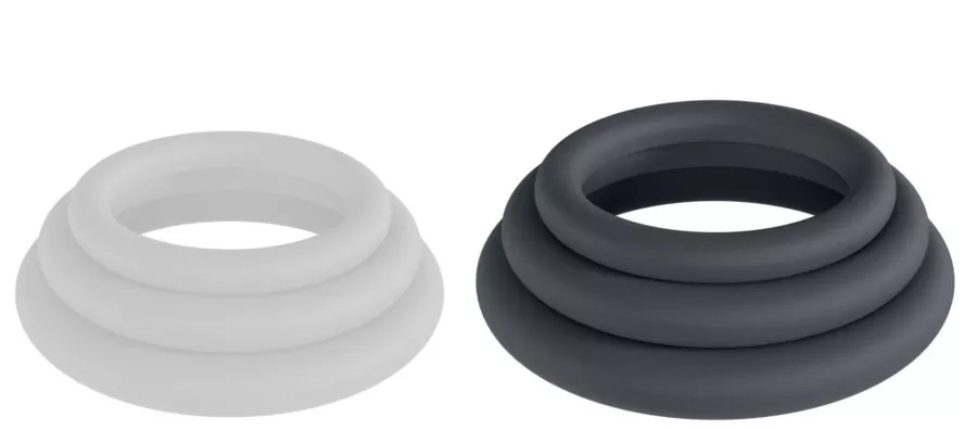 Set aus 3 Silikon-Penisringen Classic Levelz 33-39mm