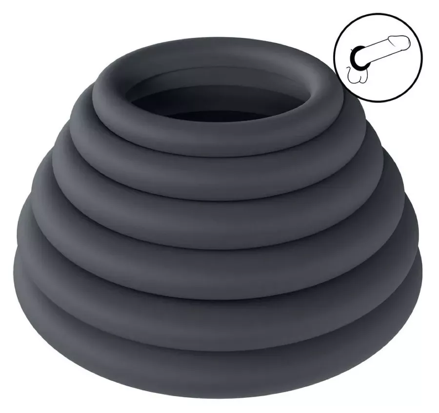 Set aus 6 Silikon-Penisringen Classic Levelz 23-39mm