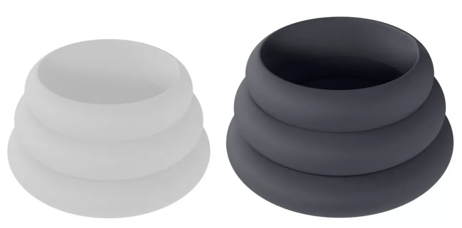 Set aus 3 Silikon-Penisringen Wide-O L-XXL 42-55mm