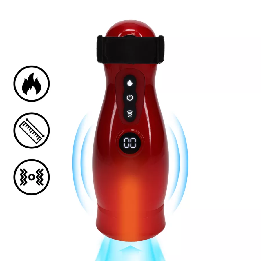 Masturbator Virtuo Vibrationen und Saugen Rot