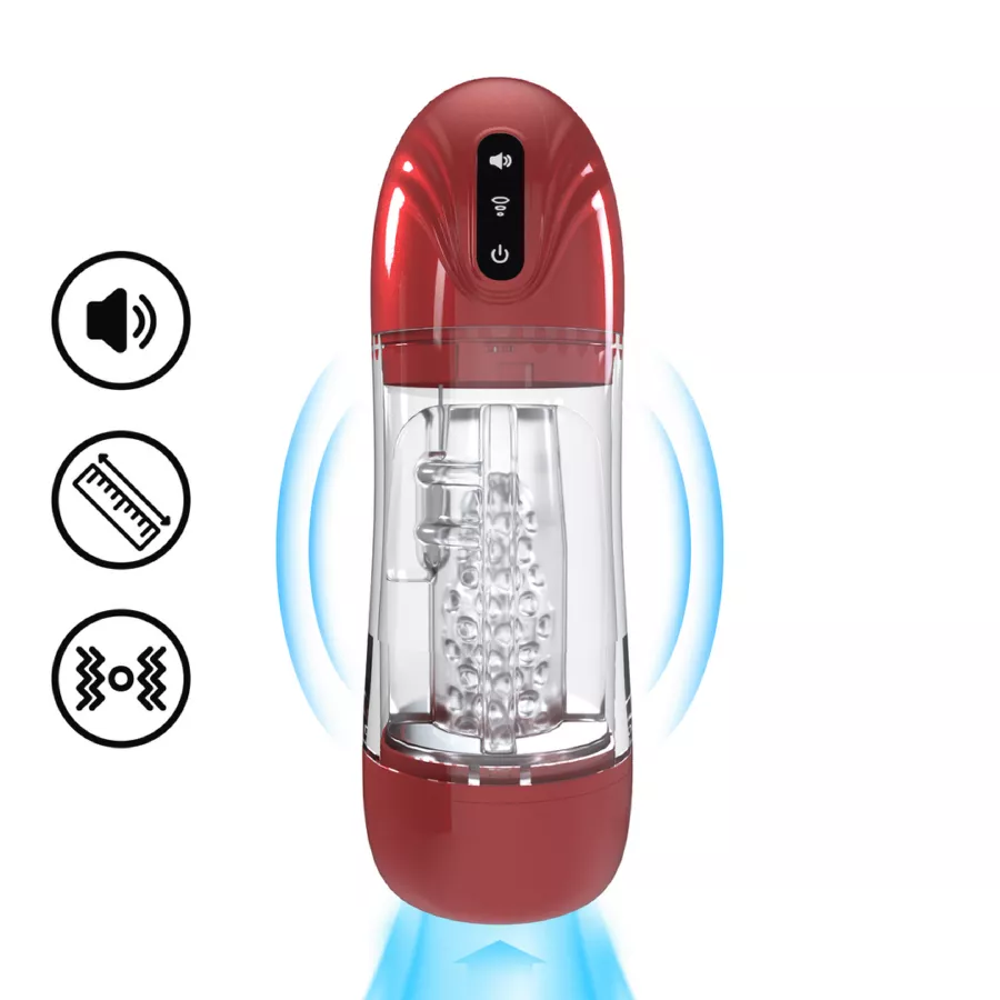Masturbator Sonicpull Vibrationen und Saugen Rot