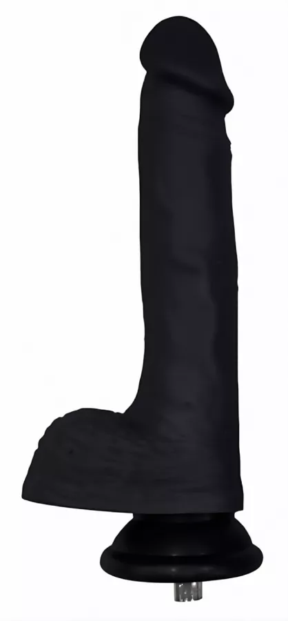 Dildo-Aufsatz schwarz Realistic dicker für Fuck Machine 15 x 3,7 cm