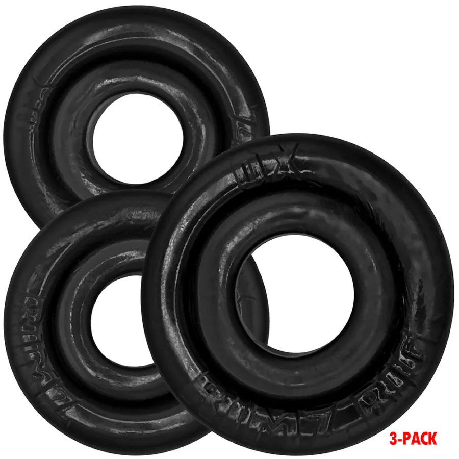 Set aus 3 schwarzen Cockrings Rimringz