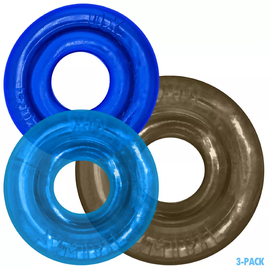 Set aus 3 grau-blauen Cockrings Rimringz