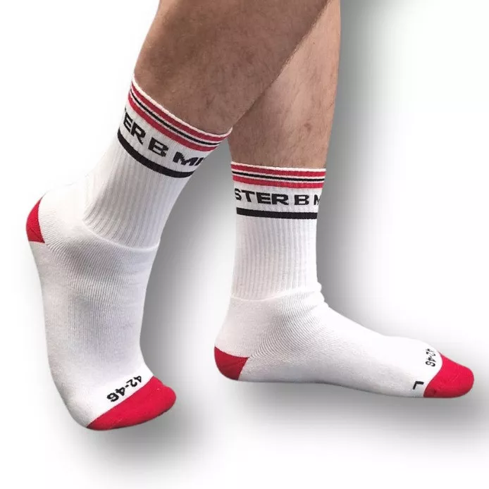 Socken Fist Pig Weiß-Rot