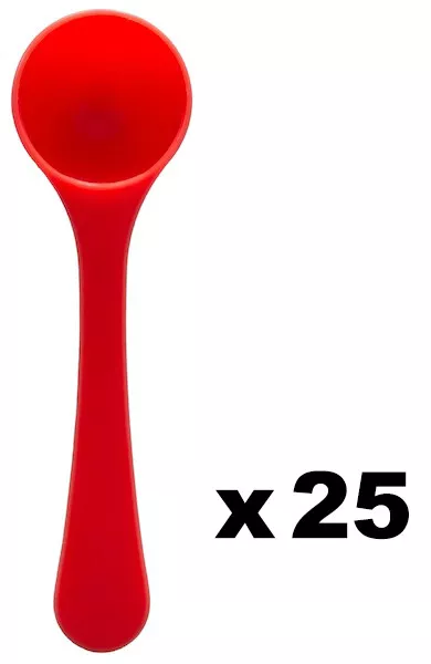 Pack mit 25 roten Löffeln - Dosierung 6g