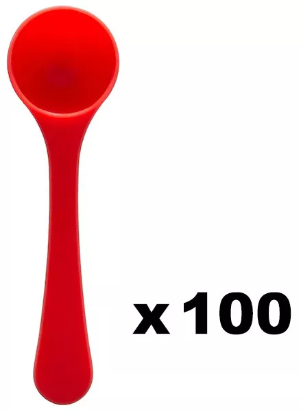 Pack mit 100 roten Löffeln - Dosierung 6g