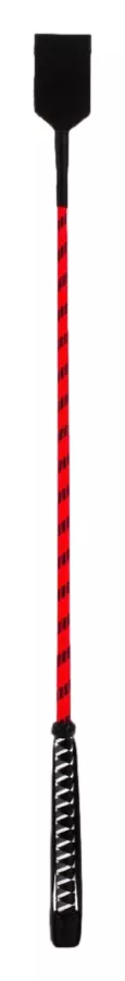Gerte Leder und Nylon Neon Stick 72cm Schwarz-Rot